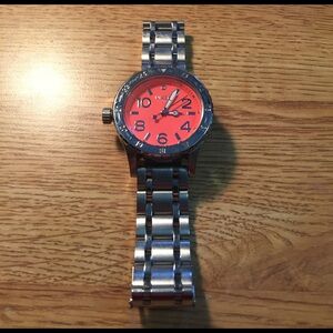 Nixon Women's Silver and Pink Watch